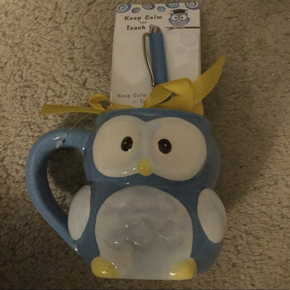 New Teacher Owl mug with notepad&pen